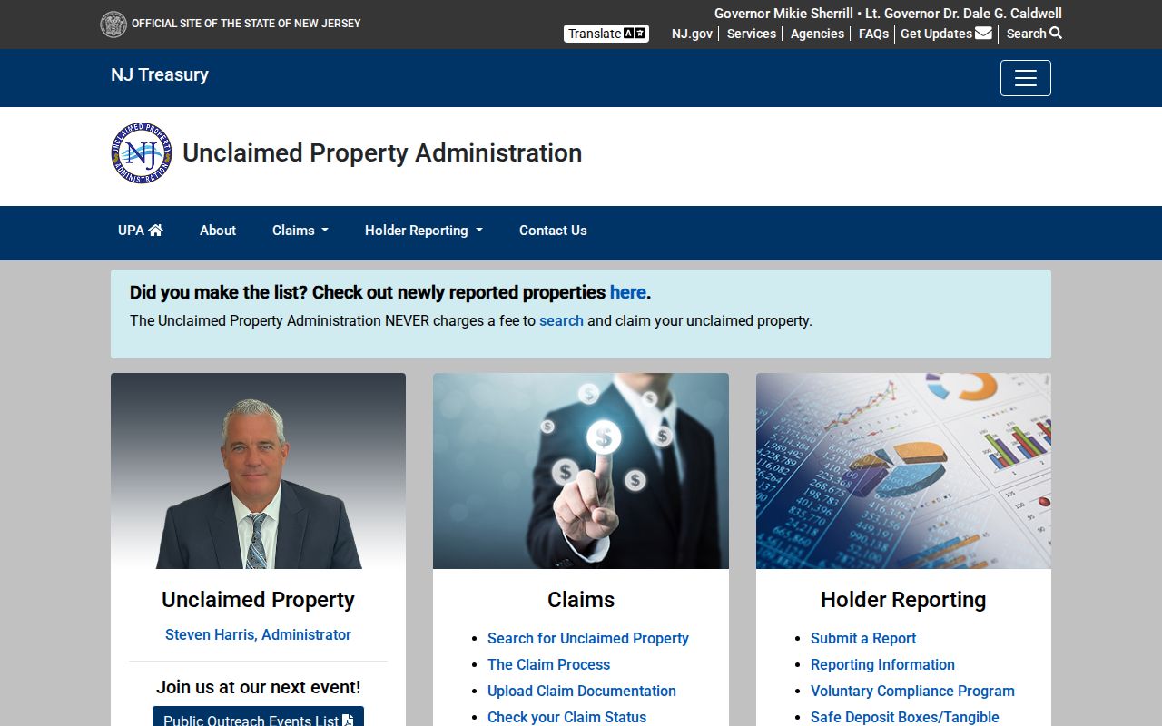 Egg Harbor Township resident lookup using New Jersey unclaimed property